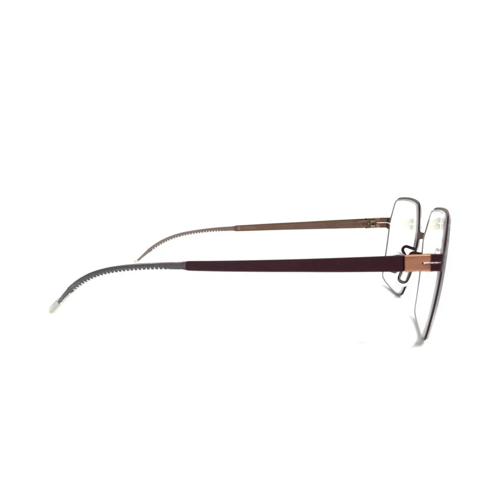 lool Eyewear Eyeglasses Frames HEXIA BXPK Matte Brown Pink Hexagonal 53-16-137
